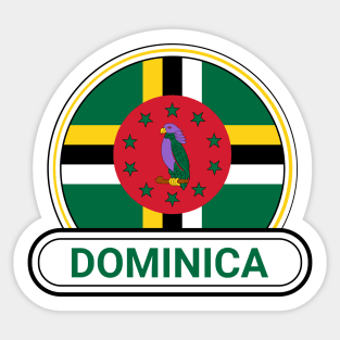 Dominica Country Badge - Dominica Flag Sticker
